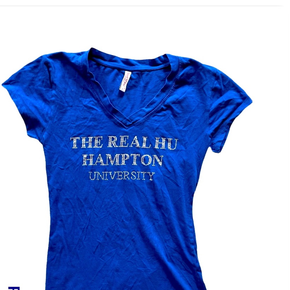Women’s Royal Blue Hampton University tee